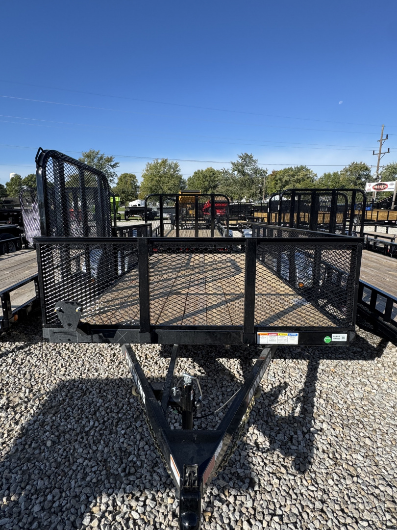 New 2026 PJ TRAILER UTILITY U8141 83X14 SA STRAIGHT DECK W/ SIDE GATE (GVW:2990) BLACK MESH SIDES