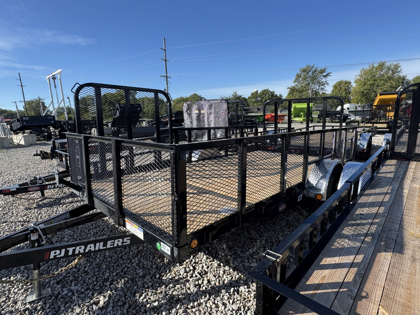New 2026 PJ TRAILER UTILITY U8141 83X14 SA STRAIGHT DECK W/ SIDE GATE (GVW:2990) BLACK MESH SIDES