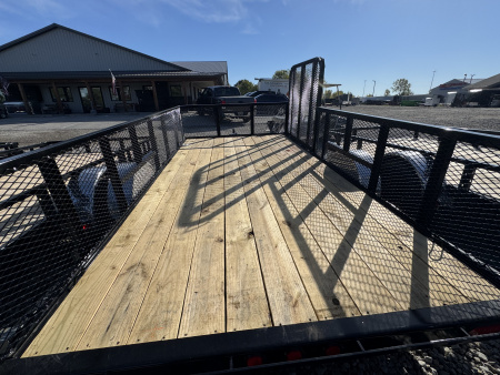 New 2026 PJ TRAILER UTILITY U8141 83X14 SA STRAIGHT DECK W/ SIDE GATE (GVW:2990) BLACK MESH SIDES
