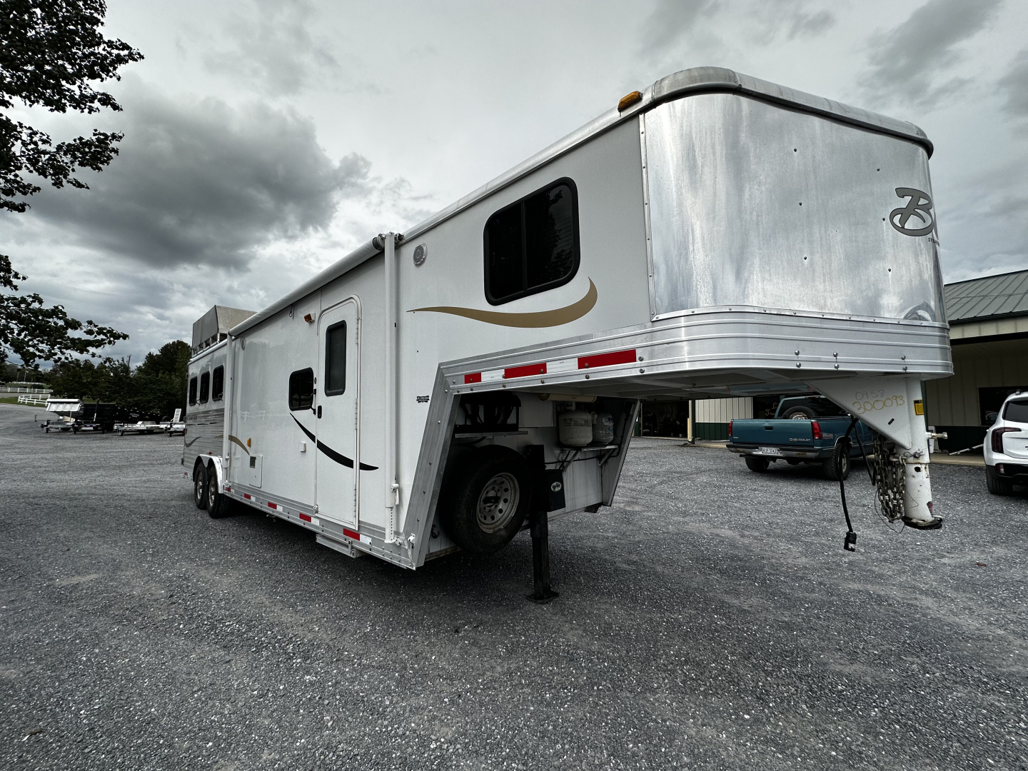 Used 2011 Bison Trailers 3H LQ W/ Slide Horse Trailer