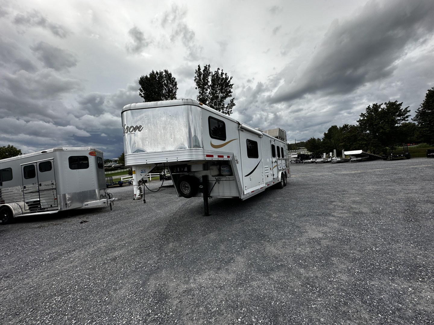 Used 2011 Bison Trailers 3H LQ W/ Slide Horse Trailer