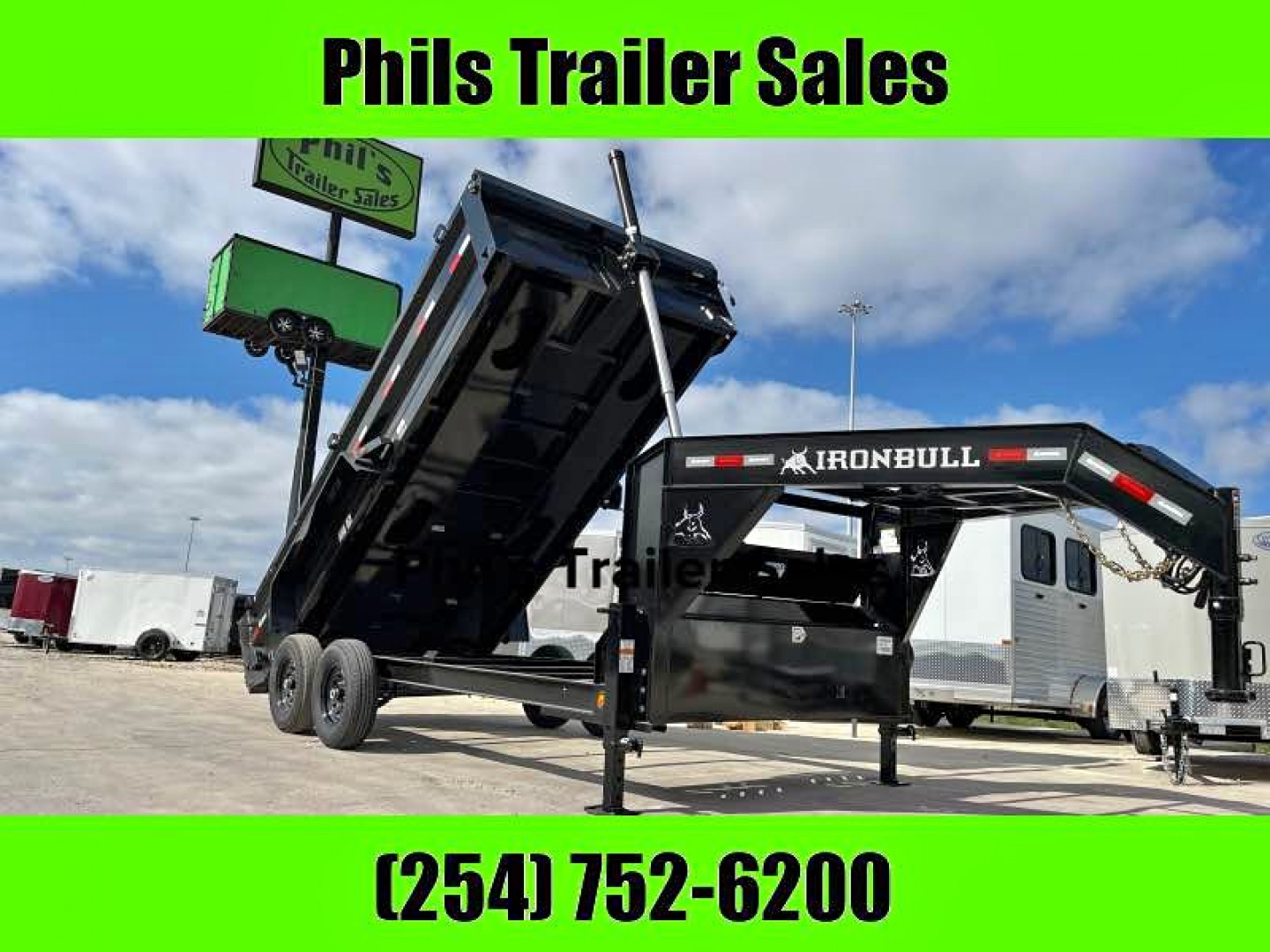 New 2026 Iron Bull 83X16 Dump Trailer 8000 LB AXLES GOOSENECK 16K GVWR