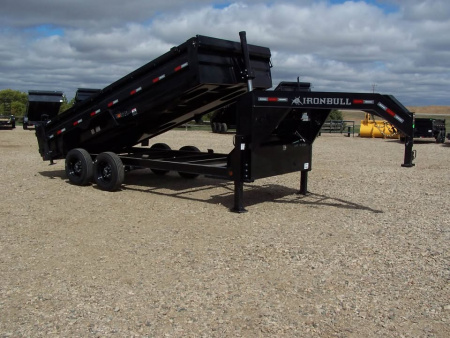 New 2026 Iron Bull 83X16 Dump Trailer 8000 LB AXLES GOOSENECK 16K GVWR