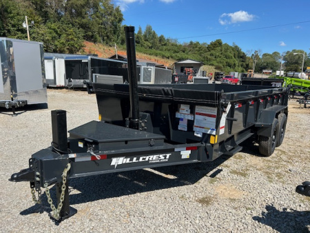 New 2026 Hillcrest Trailers 7X16 14K HD tube ramps & hyd jack Dump Trailer