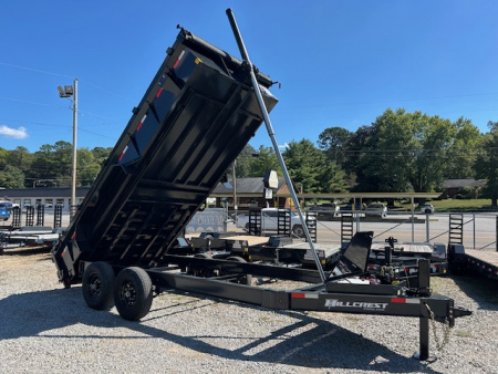 New 2026 Hillcrest Trailers 7X16 14K HD tube ramps & hyd jack Dump Trailer