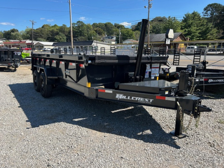 New 2026 Hillcrest Trailers 7X16 14K HD tube ramps & hyd jack Dump Trailer