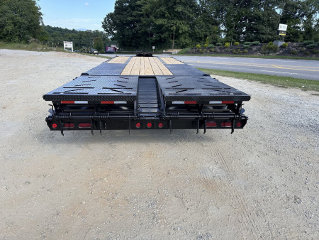 New 2026 Iron Bull FLP Series 102"x25' / 2-10,000# Electric Brake Axles / 16" Dual Wheels / 5' Rampage Ramps / Deckover Trailer / Dual 12k set back jacks