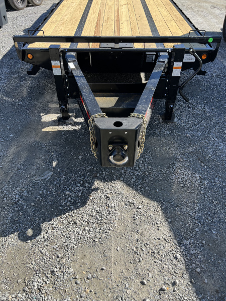 New 2026 Iron Bull FLP Series 102"x25' / 2-10,000# Electric Brake Axles / 16" Dual Wheels / 5' Rampage Ramps / Deckover Trailer / Dual 12k set back jacks