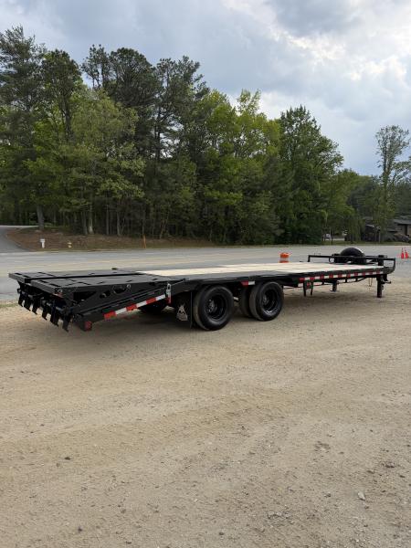 New 2026 Iron Bull FLP Series 102"x25' / 2-10,000# Electric Brake Axles / 16" Dual Wheels / 5' Rampage Ramps / Deckover Trailer / Dual 12k set back jacks