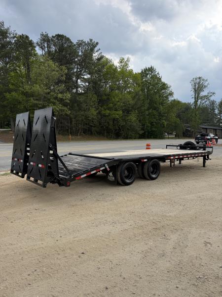 New 2026 Iron Bull FLP Series 102"x25' / 2-10,000# Electric Brake Axles / 16" Dual Wheels / 5' Rampage Ramps / Deckover Trailer / Dual 12k set back jacks
