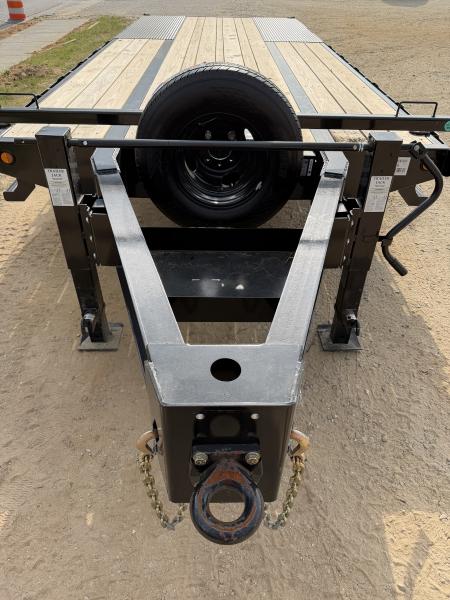 New 2026 Iron Bull FLP Series 102"x25' / 2-10,000# Electric Brake Axles / 16" Dual Wheels / 5' Rampage Ramps / Deckover Trailer / Dual 12k set back jacks