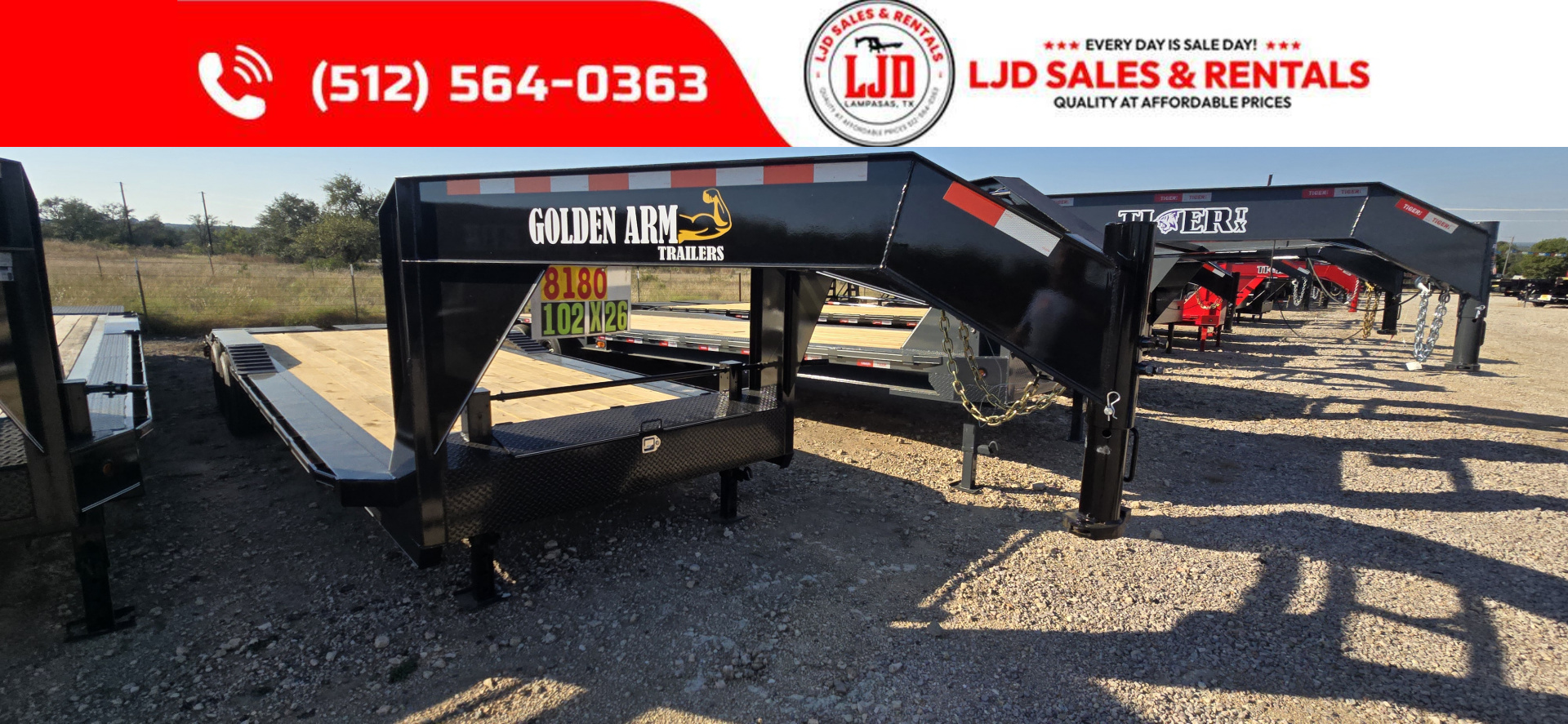 New 2025 Golden Arm - Gooseneck Drive Over Fender Trailer 26' - Mamm Ramps