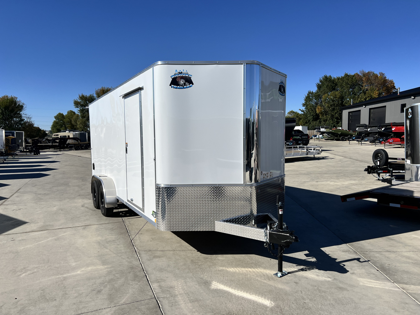 New LOWEST PRICES New 2026  Bighorn R&M 7x18 +2’V Rear Ramp Enclosed Cargo Trailer