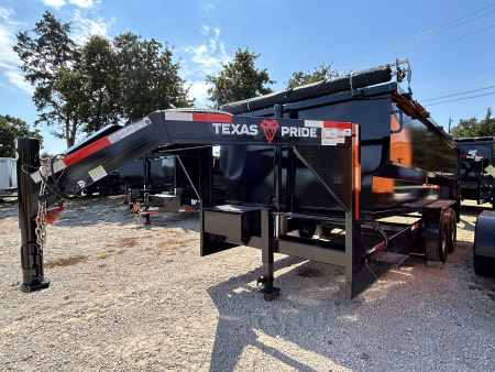 New 2026 Texas Pride Trailers 7x16x4 Tandem Axles Gooseneck Dump Trailer-8K axles