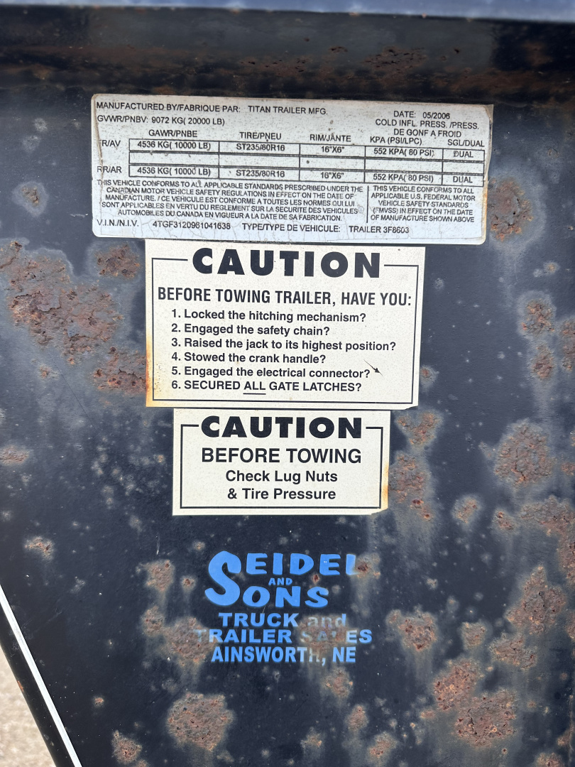 Used 2006 Titan Trailer GN32 Flatbed Trailer