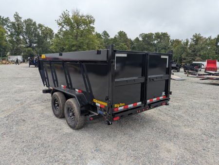 New 2026 7x14 TD Heavy Duty 15.4K Telescopic Dump w/ Slide-In Ramps & 4' Sides