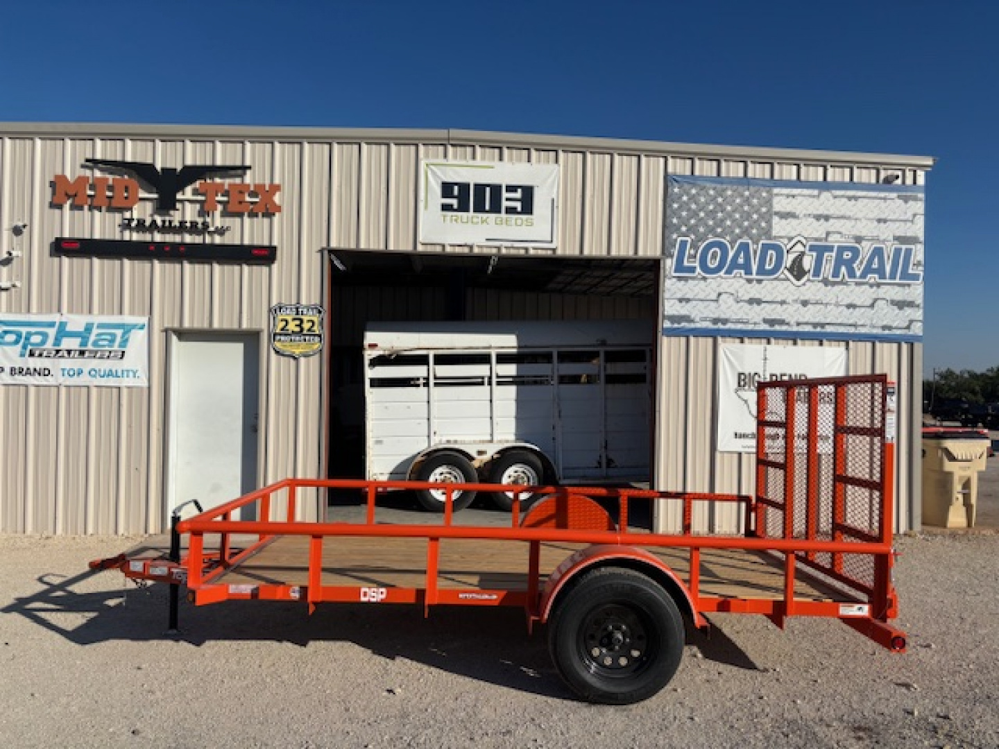 New 2026 Top Hat DSP 12'x77" Utility Trailer(Orange)