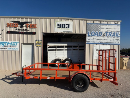 New 2026 Top Hat DSP 12'x77" Utility Trailer(Orange)