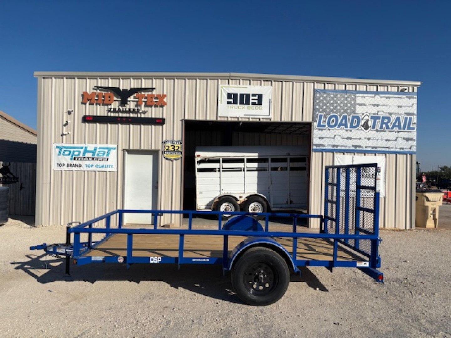 New 2026 Top Hat DSP 12'x77" Utility Trailer(Blue)