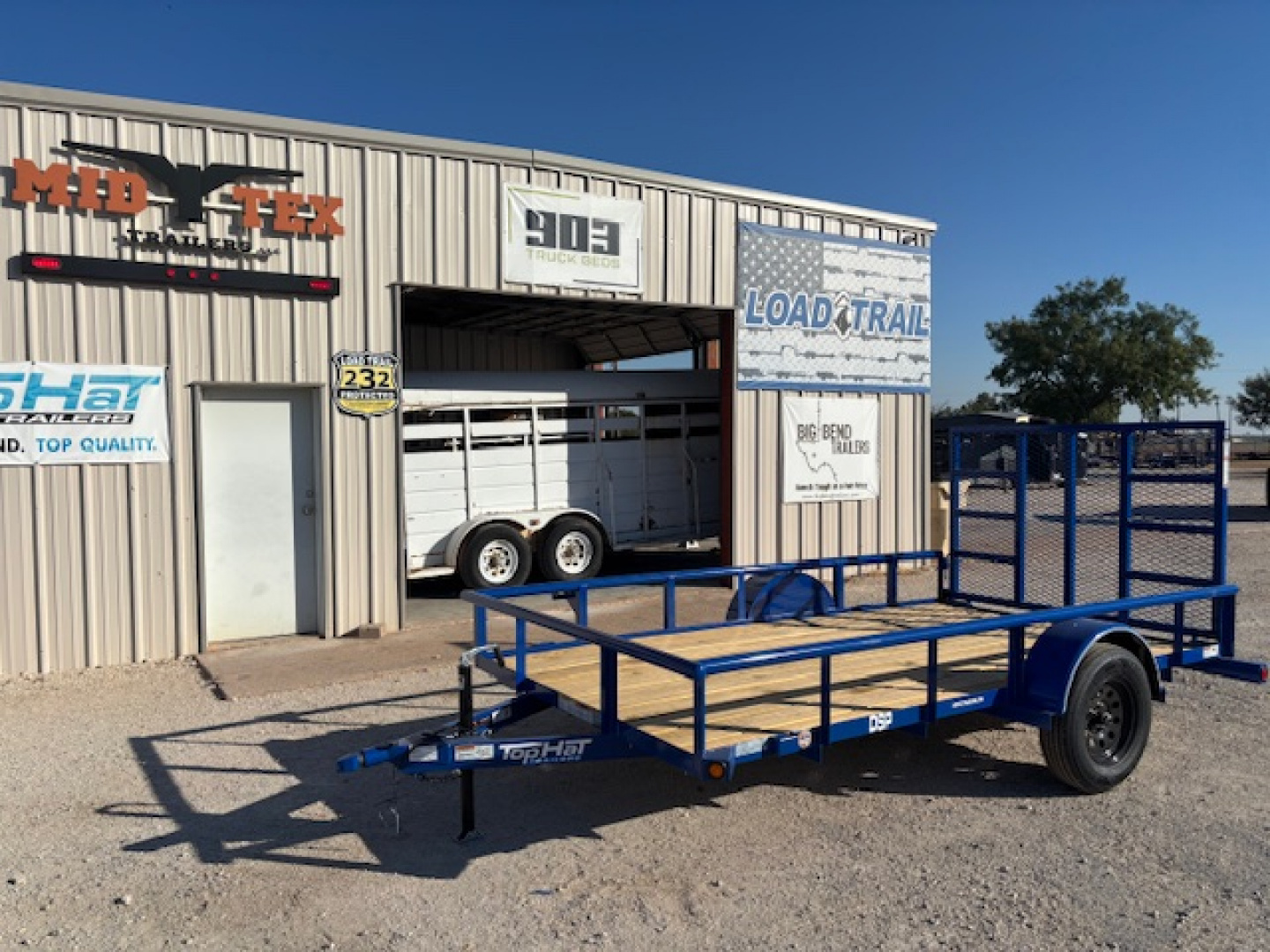 New 2026 Top Hat DSP 12'x77" Utility Trailer(Blue)