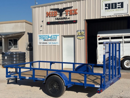 New 2026 Top Hat DSP 12'x77" Utility Trailer(Blue)