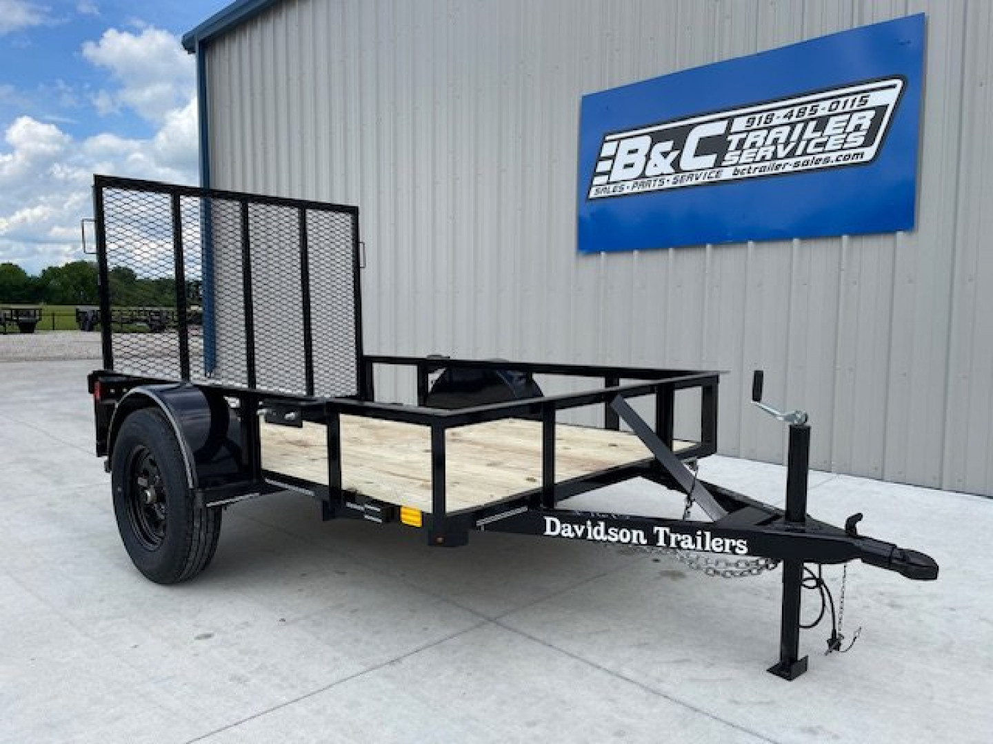 New 2026 DAVIDSON 5X8 SINGLE AXLE ANGLE TOP UTILITY TRAILER W/4' GATE