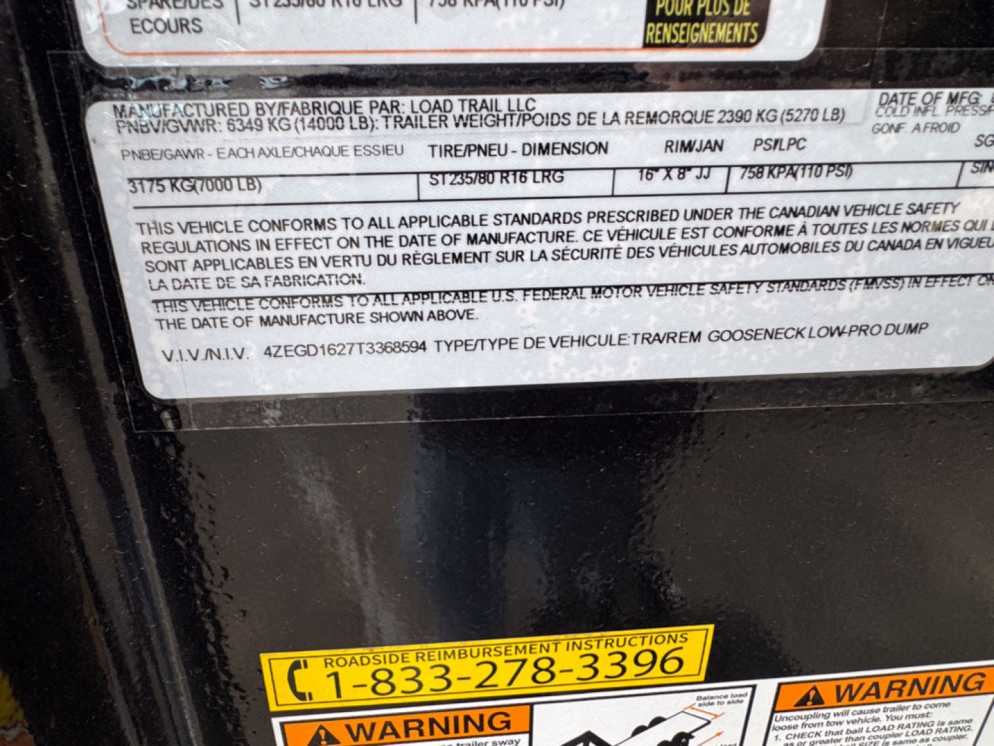 New 2026 Load Trail 7x16 DG Dump Trailer