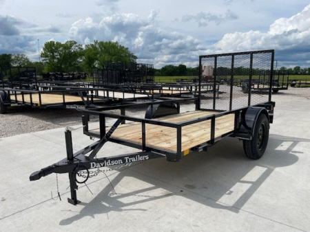 New 2026 DAVIDSON 5X10 (1) SINGLE AXLE ANGLE TOP UTILITY W/ 4' GATE