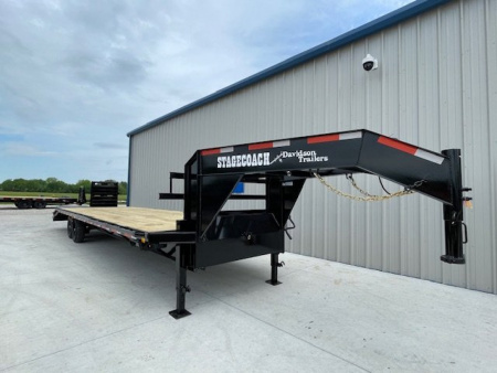New 2026 DAVIDSON 102X32 (27+5) GOOSENECK DECKOVER, MONSTER RAMPS, 5' DOVETAIL, (2) 8000lb AXLES, GVWR 16,000lbs