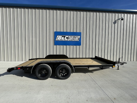 New 2026 DAVIDSON 83X16 (14+2) TANDEM (2)AXLE WOOD FLOOR CAR HAULER W/SLIDE IN RAMPS