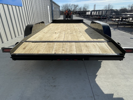 New 2026 DAVIDSON 83X16 (14+2) TANDEM (2)AXLE WOOD FLOOR CAR HAULER W/SLIDE IN RAMPS