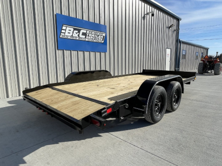 New 2026 DAVIDSON 83X16 (14+2) TANDEM (2)AXLE WOOD FLOOR CAR HAULER W/SLIDE IN RAMPS