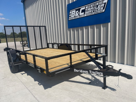 New 2026 DAVIDSON 77X12 SINGLEAXLE ANGLE TOP UTILITY W/4' GATE