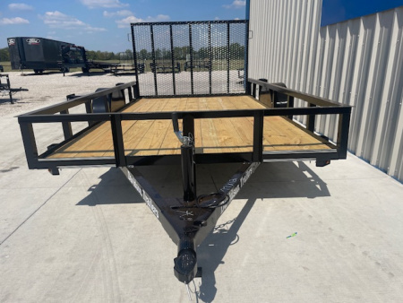 New 2026 DAVIDSON 77X12 SINGLE AXLE ANGLE TOP UTILITY W/4' GATE