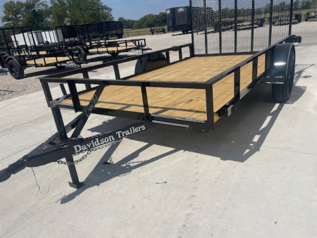 New 2026 DAVIDSON 77X12 SINGLE AXLE ANGLE TOP UTILITY W/4' GATE