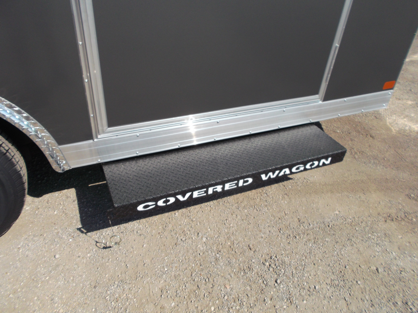 New 2026 Covered Wagon Trailers 8.5x16 Cargo Trailer / Car Hauler / 5200# Axles / 7ft Interior Height / 48" RV Side Door / .080 Charcoal Gray Poly Core Semi-Screwless Exterior / 60" Triple Tube Tongue / Extra Wide Ramp