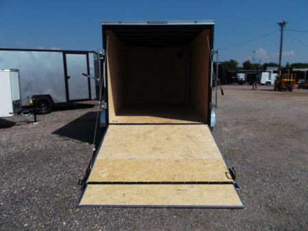 New 2026 Covered Wagon Trailers 7x12 Tandem Axle Cargo Trailer / Enclosed Trailer / 6'6" Interior / Extra Wide Ramp / 36" RV Door / .030 White Semi-Screwless Exterior