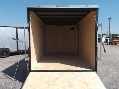 New 2026 Covered Wagon Trailers 7x12 Tandem Axle Cargo Trailer / Enclosed Trailer / 6'6" Interior / Extra Wide Ramp / 36" RV Door / .030 White Semi-Screwless Exterior