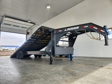 New 2026 Lamar 26' Gooseneck Deckover Tilt Trailer 14K