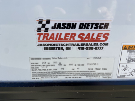 New 2026 United UJ Enclosed Cargo Trailer 16'