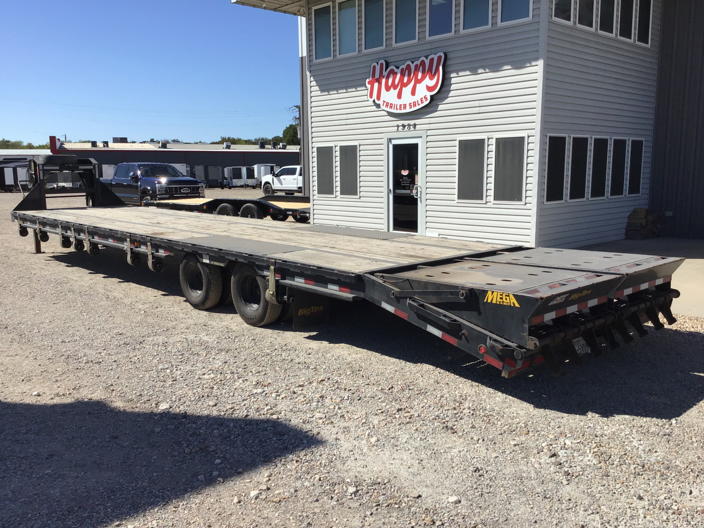 Used 2021 Big Tex 102"x40' GN Flatbed w/ Monster Ramps