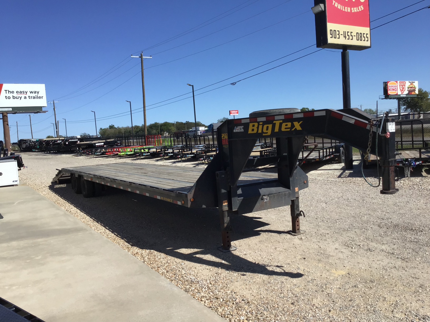 Used 2021 Big Tex 102"x40' GN Flatbed w/ Monster Ramps