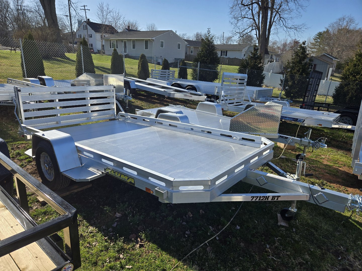 New 6.5' x 12' ALUMA 7712H Aluminum Utility Trailer 3k