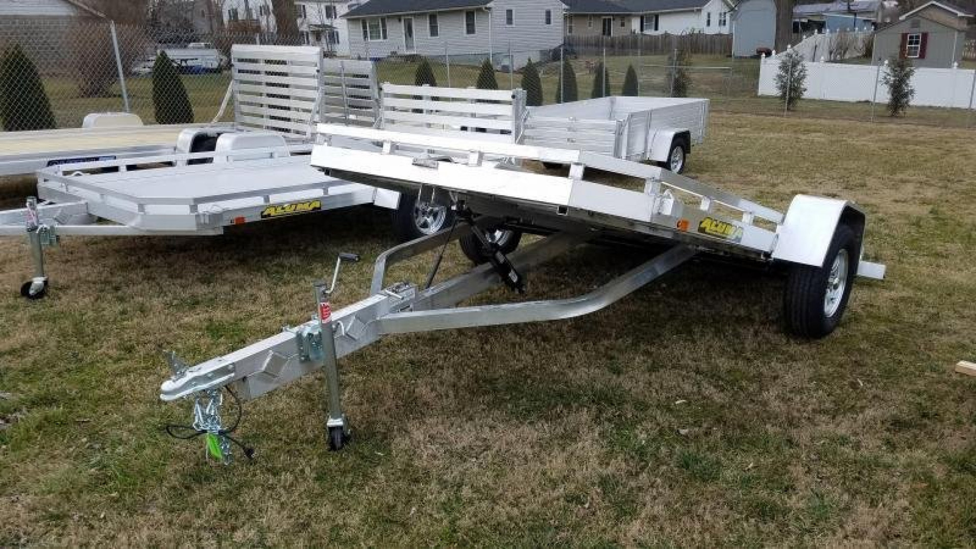 New 6.5' x 12' ALUMA 7712H TILT BED Aluminum Utility Trailer 3k