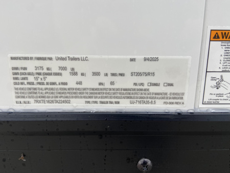 New 2026 United Cargo / Enclosed Trailer 16'