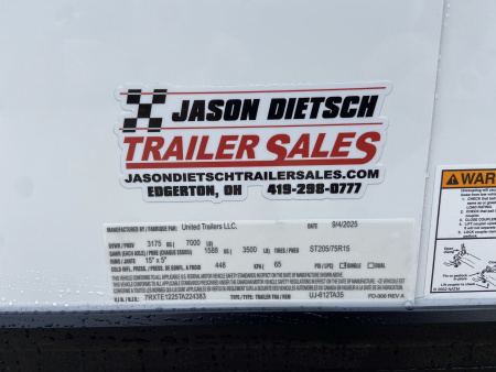 New 2026 United UJ Cargo / Enclosed Trailer 12'