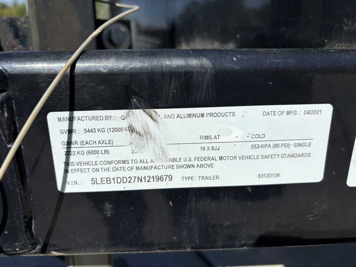 Used 2022 QUALITY STEEL 7'X12' DUMP TRAILER W/ SPARE TIRE & SIDE MOUNTED RAMPS - 12,000# GVWR