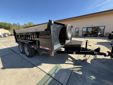 Used 2022 QUALITY STEEL 7'X12' DUMP TRAILER W/ SPARE TIRE & SIDE MOUNTED RAMPS - 12,000# GVWR