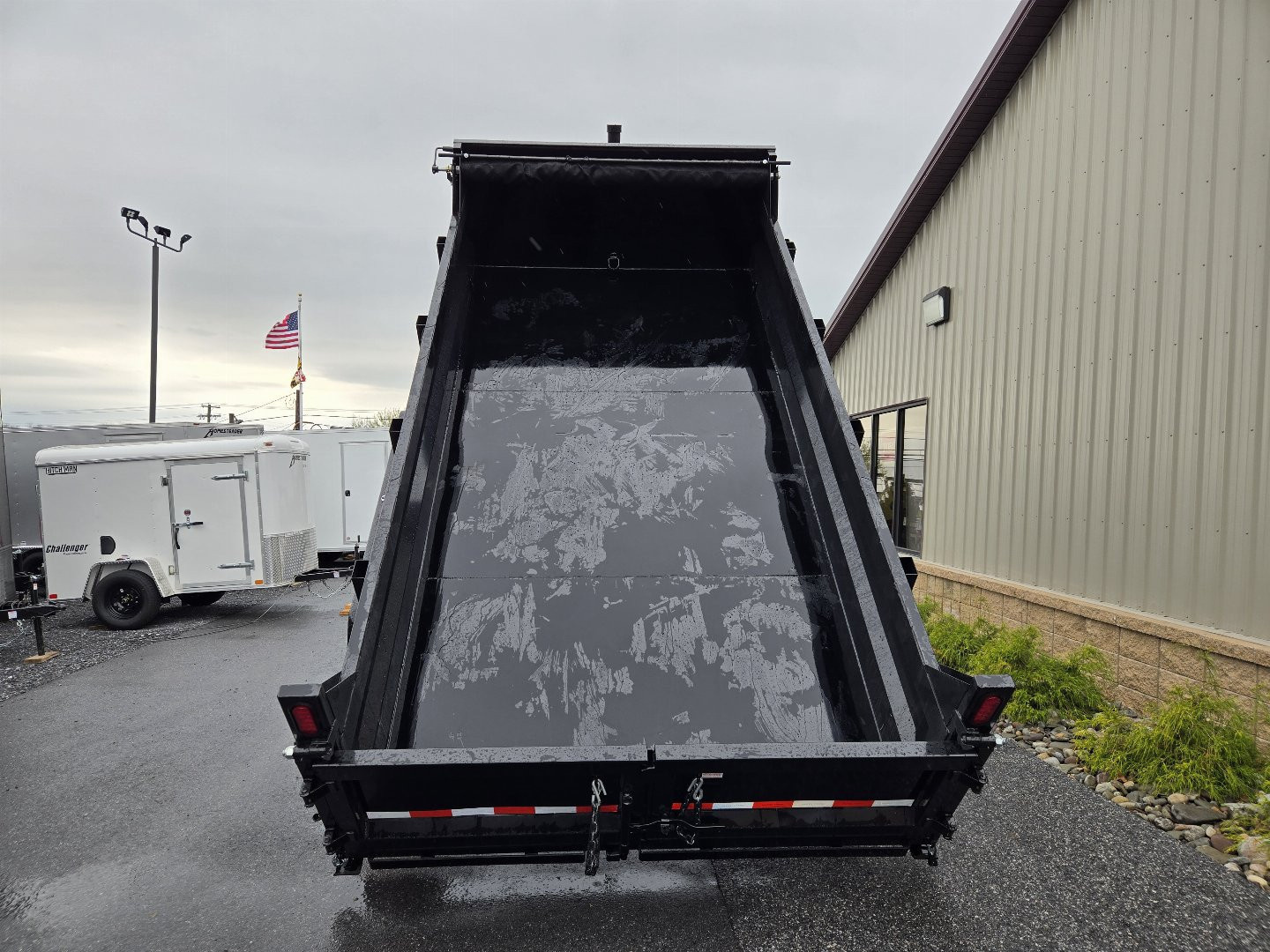 New 7 x 14 Sure-Trac HD Telescopic Dump Trailer, 14K GVWR ***w/ 15k Hydraulic Jack, Stabilizer Jacks, Ramps, Combo Gate, Tarp Kit & Battery Charger