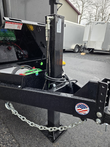 New 7 x 14 Sure-Trac HD Telescopic Dump Trailer, 14K GVWR ***w/ 15k Hydraulic Jack, Stabilizer Jacks, Ramps, Combo Gate, Tarp Kit & Battery Charger